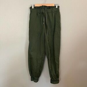URBAN OUTFITTERS Green Cargo Pant with Ankle Cuffing and Drawstring Size Small
